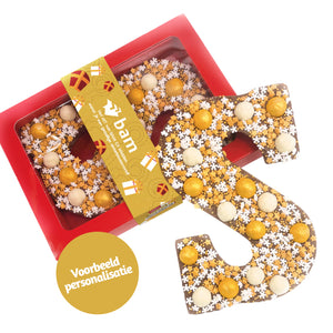 Chocolade Happy Chocoladeletter goud (250 gram) - Melk