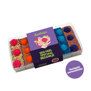 Chocoladereepjes "Fijne Feestdagen" proeverij (200 gram)
