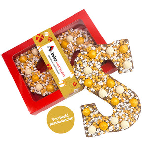 Chocolade Happy Chocoladeletter goud (250 gram) - Melk