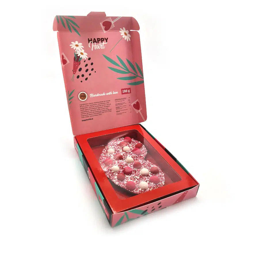 Chocoladetablet HappyHart Giftbox "You make my heart smile" (190 gram)