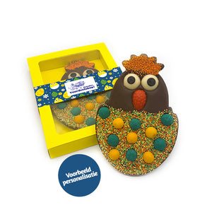 Chocoladetablet HappyChick “Vrolijk Pasen” (limited edition) 190 gram