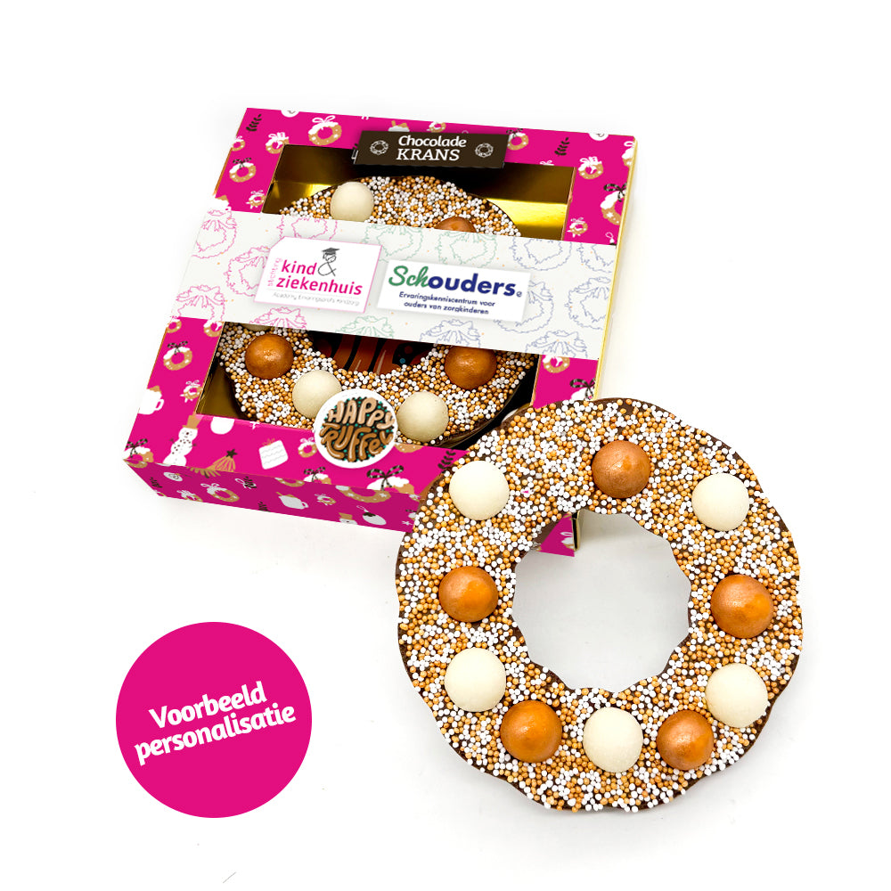 Chocoladetablet Gouden Kerstkrans (150 gram)