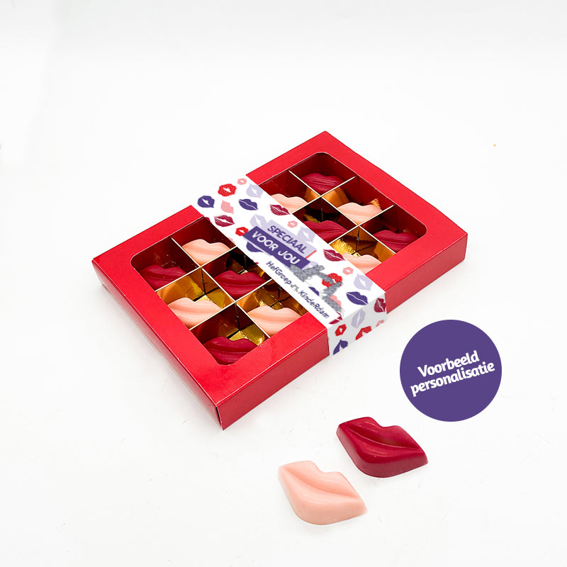 Chocolade Happy kusjes "Dikke kus door de bus" (15 lipjes)