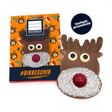 Chocolade Rendier "Merry Christmoose" (200 gram) [Plasticvrij]