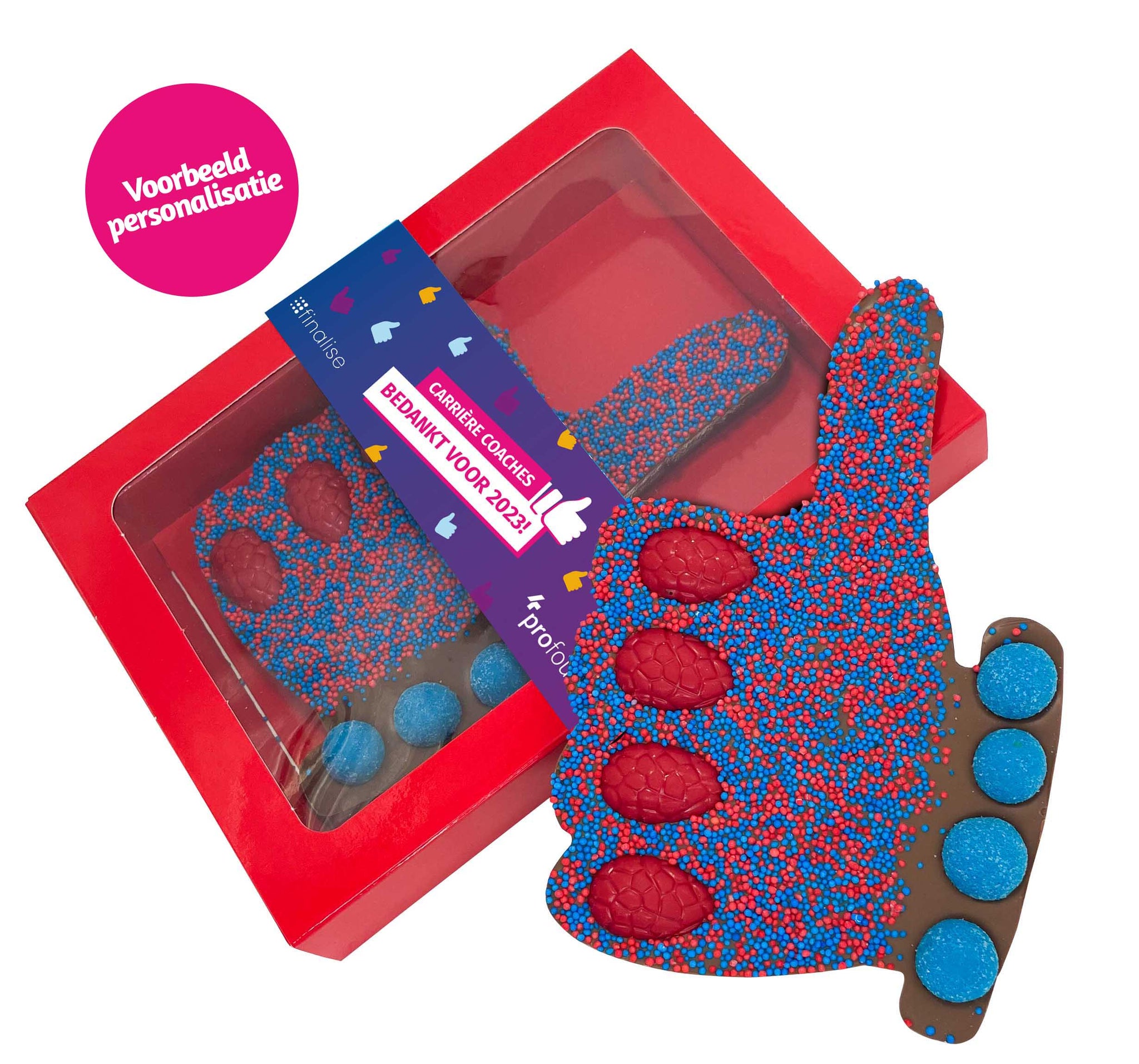 Chocolade duim – “Jij bent een topper” (190 gram)