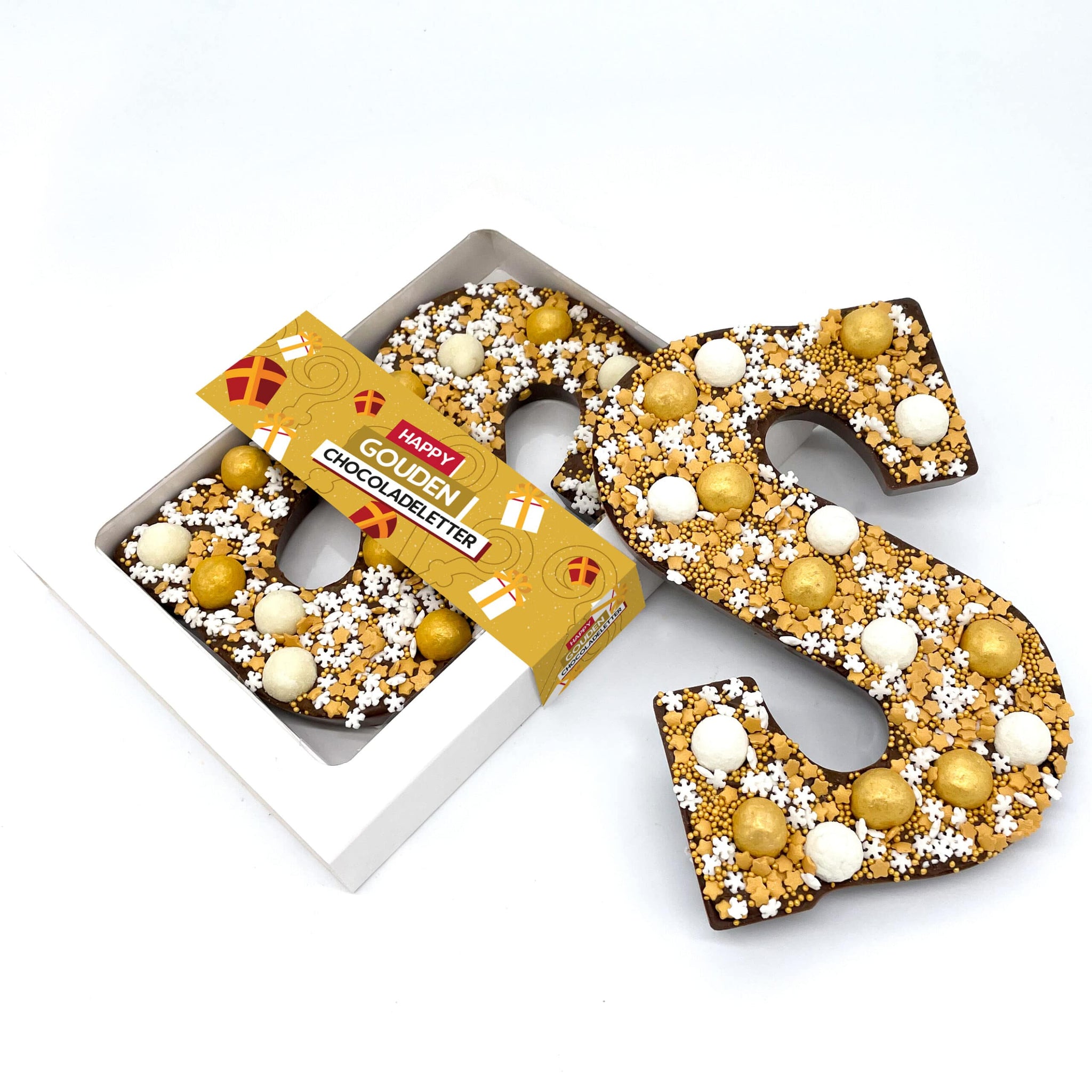 Chocolade Happy Chocoladeletter goud (250 gram) - Melk