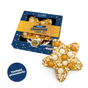 Chocolade Gouden Happy Christmas Ster (150 gram)