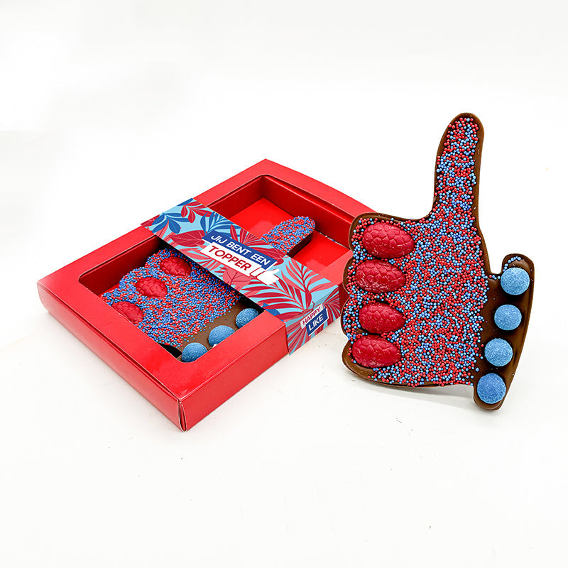 Chocolade duim – “Jij bent een topper” (190 gram)