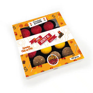 Chocoladetruffels – “Wie zoet is..” Sint mix (12 truffels) 200 gram